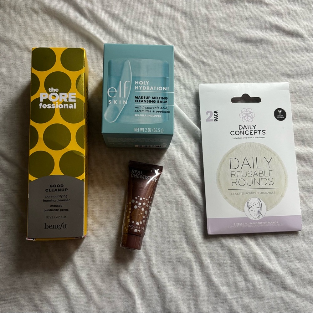 Bundle of 4 Brand New Cleansing Beauty Products (Benefit, Real Chemistry, etc.)